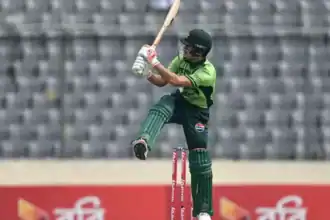 Maaz Sadaqat stars as Pakistan beat Bangladesh in rain-hit ODI