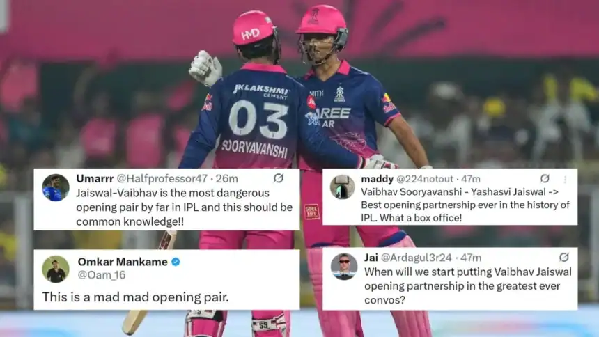 Jaiswal, Sooryavanshi Shine in RR vs MI IPL 2026 Clash