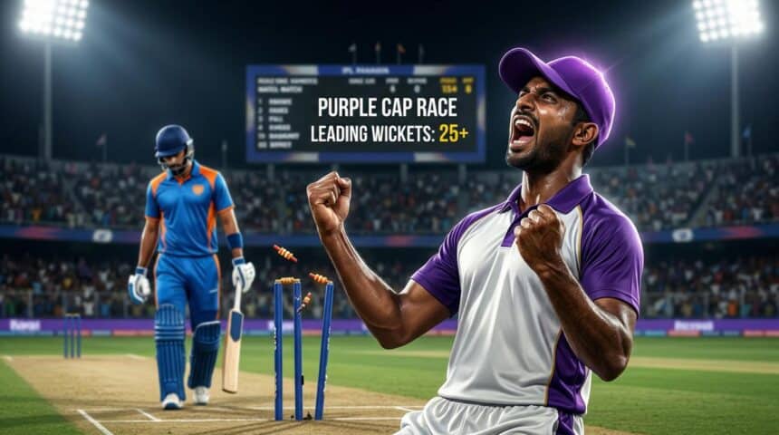 Intense wicket celebration by a bowler in the Purple Cap race — special feature by 1xbet.