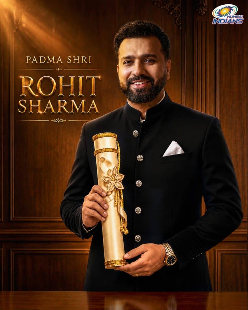 Rohit Sharma Awarded Padma Shri After Leading India to T20 World Cup and Champions Trophy Glory 31 Rohit Sharma Receives Padma Shri Honour
