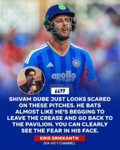 Kris Srikkanth doubts Shivam Dube’s 2027 World Cup chances