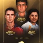 Sourav Ganguly, Kevin Pietersen and Anjum Chopra in ICC Hall of Fame