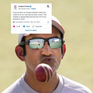 Iceland Cricket Trolls Gautam Gambhir After India's Defeat to Ireland With Viral Remark 67 Iceland Cricket Trolls Gautam Gambhir After India’s Ireland Defeat
