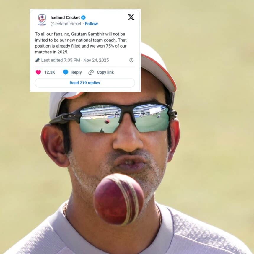 Iceland Cricket Trolls Gautam Gambhir After India’s Ireland Defeat